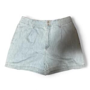 Forever 21 Light wash Elastic Blue Denim Shorts